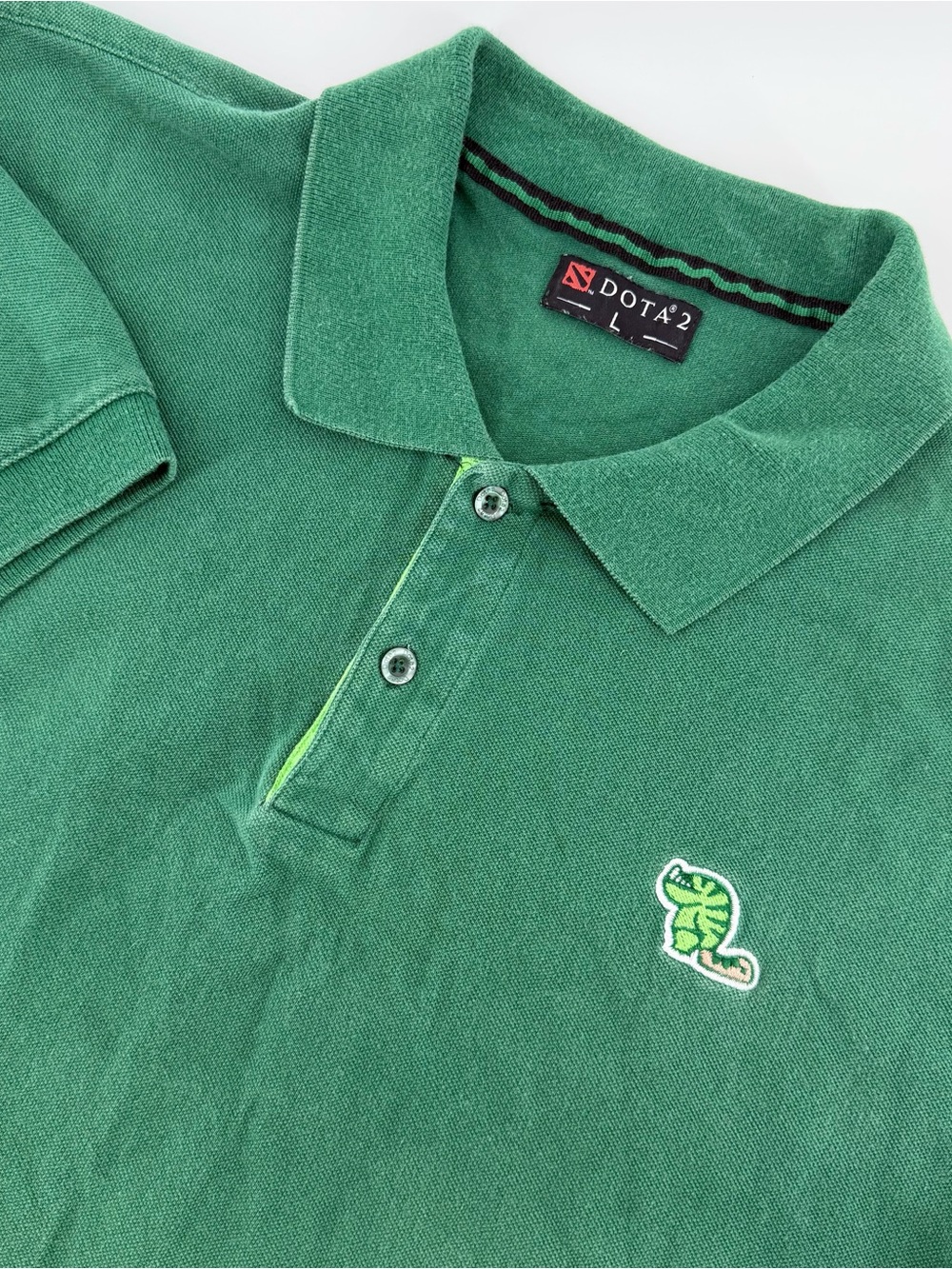 Dota 2 Tidehunter Polo Shirt Mens Large Green Valve Crowded Coop Video Game L